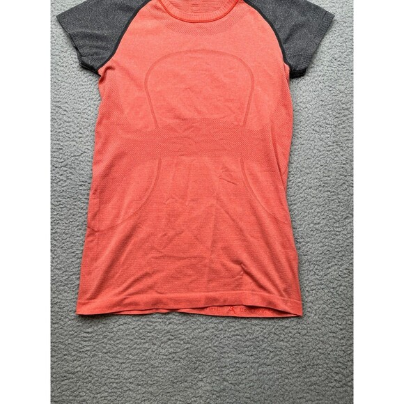 Lululemon Swiftly tech salmon and gray capped sleeve sz 8 - Picture 3 of 8